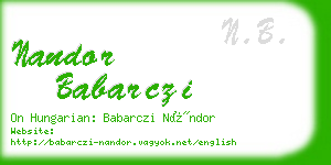 nandor babarczi business card